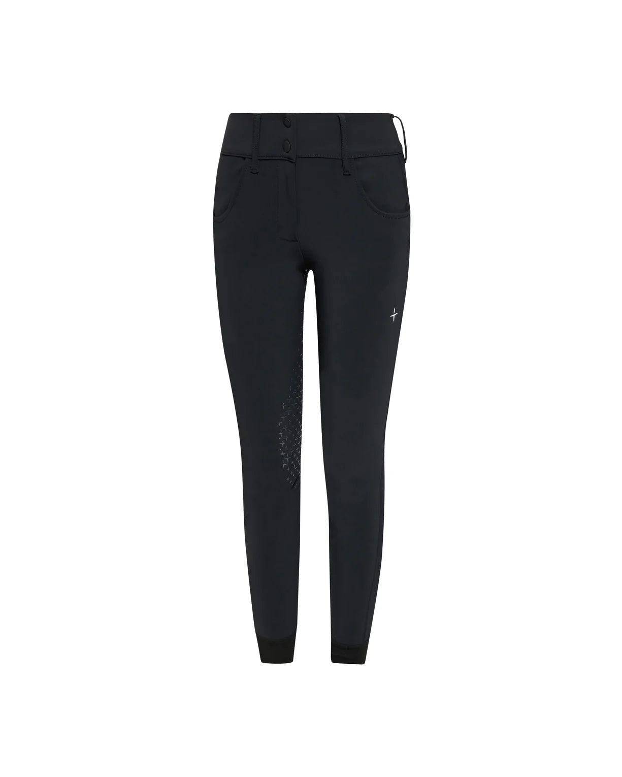 Sport-Reithose mit hohem Bund und Vollgriff-schwarz