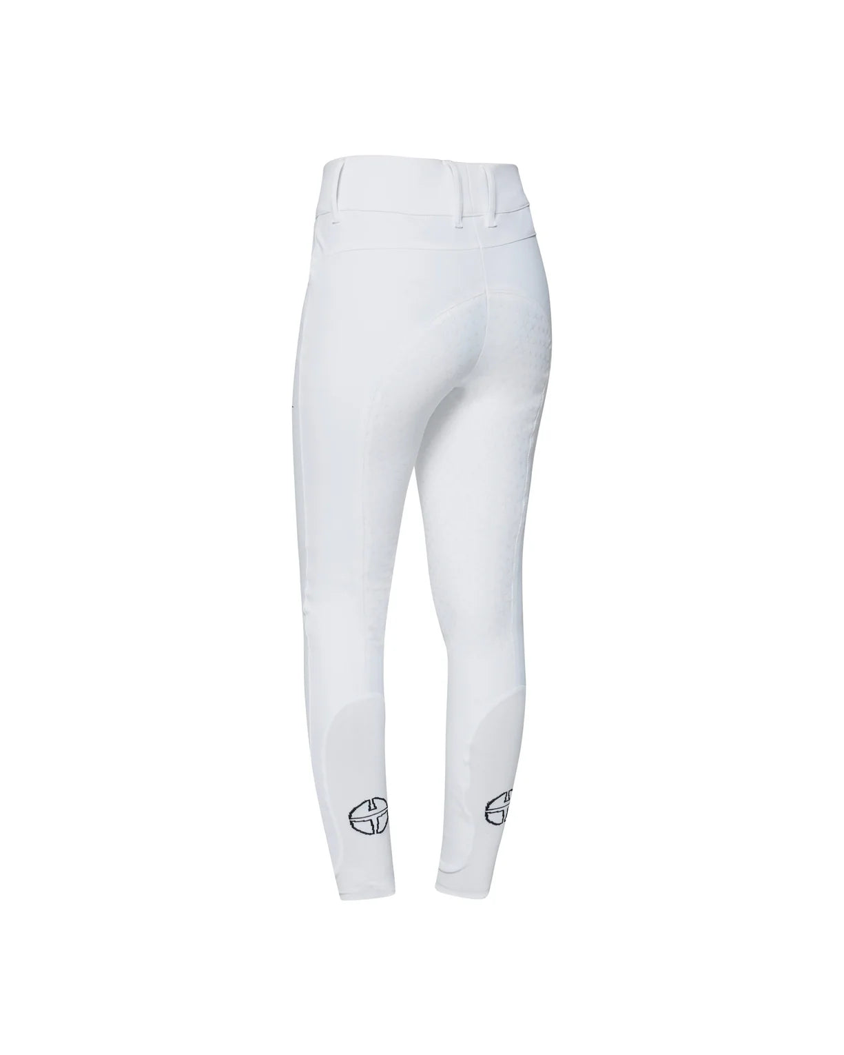 Sport-Reithose mit hohem Bund und Vollgriff - weiss