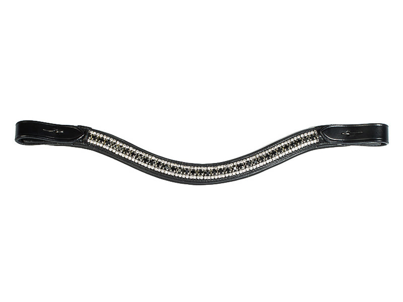 Wave Stirnriemen mit weissen und schwarzen Kristallen