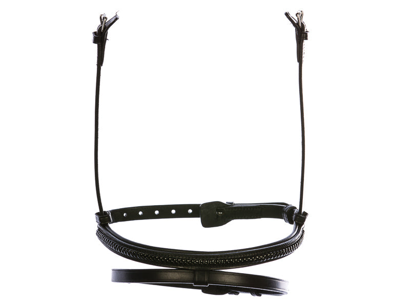 Kombiniertes Reithalfter mit schwarzer Flechtapplikation