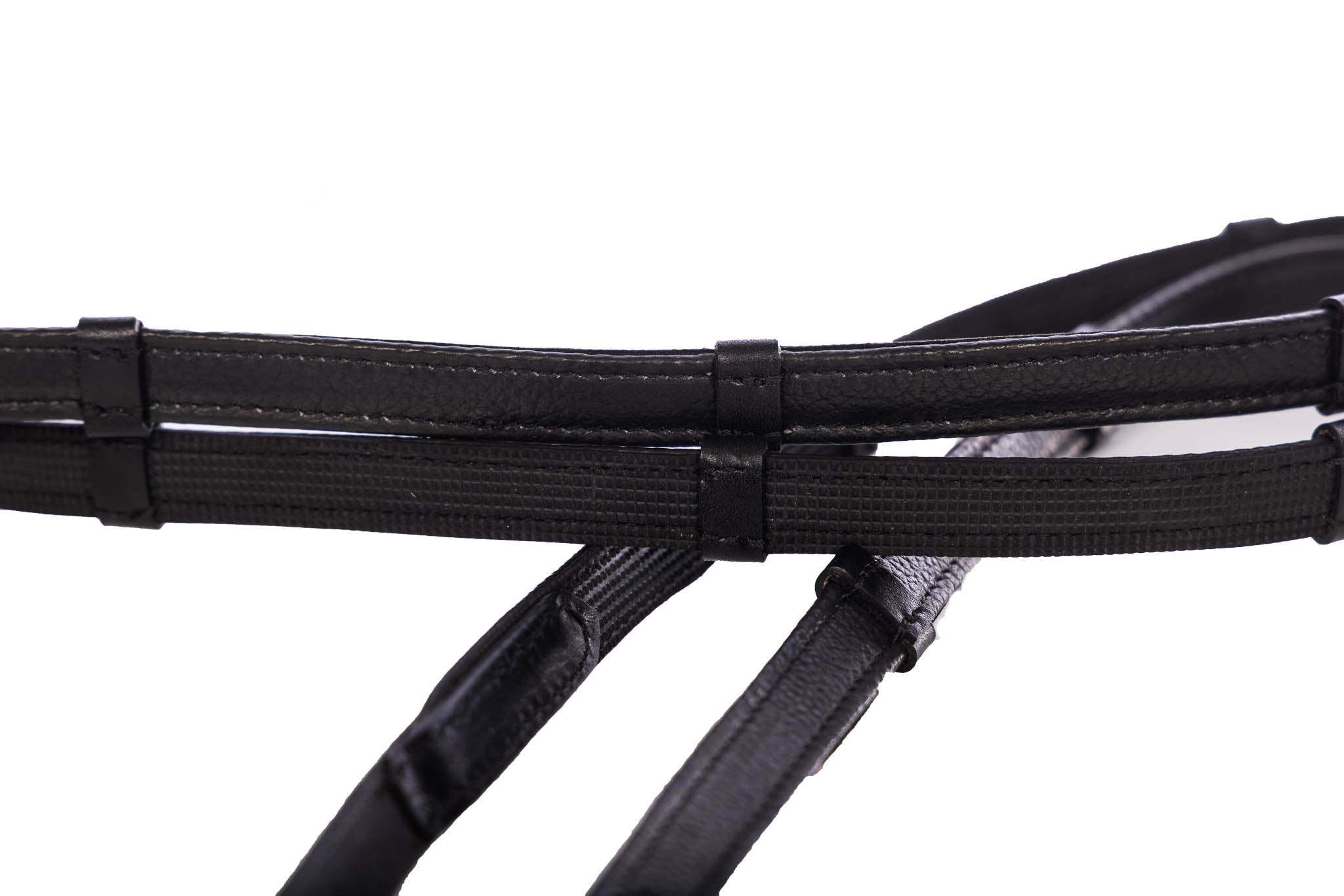 Lederzügel mit Grip und Stegen ( in Weiss oder Schwarz)