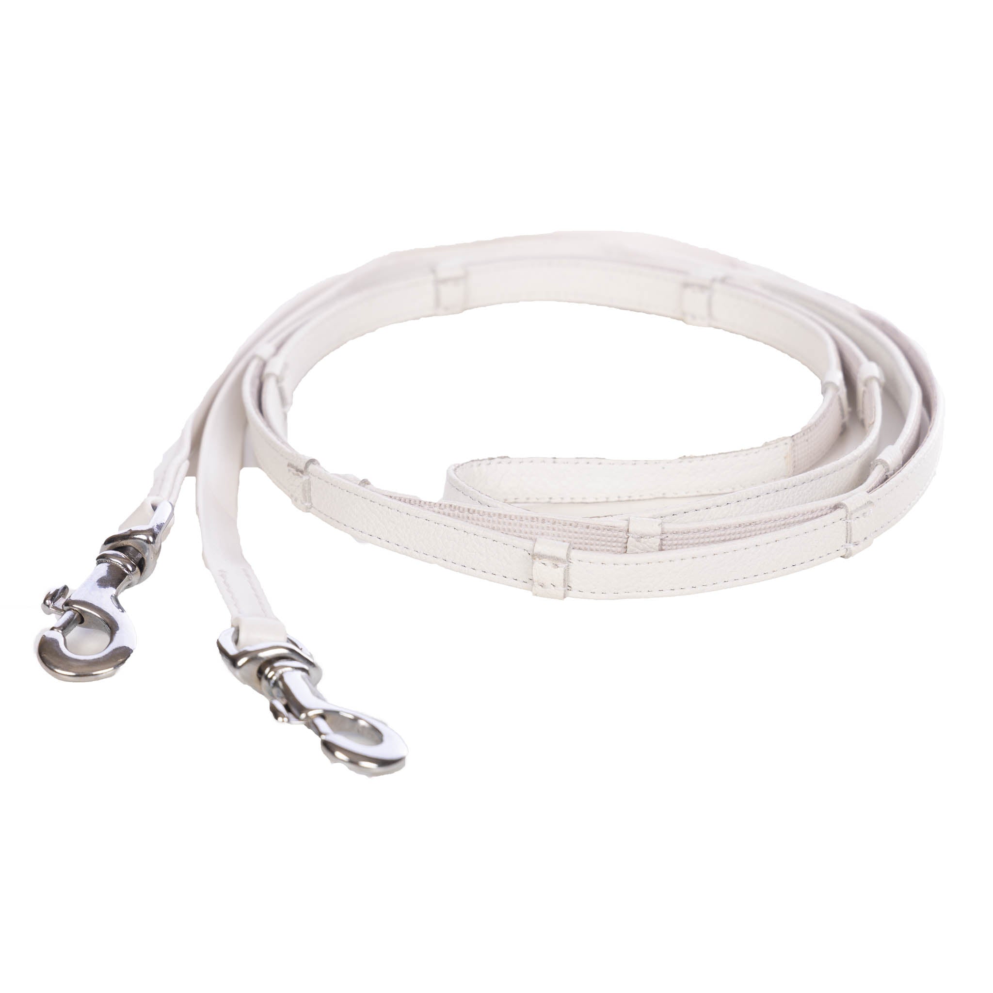 Lederzügel mit Grip und Stegen ( in Weiss oder Schwarz)