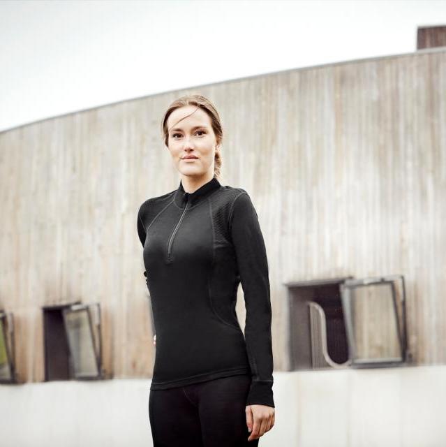 Madeleine LS HZ Merino T-shirt Schwarz