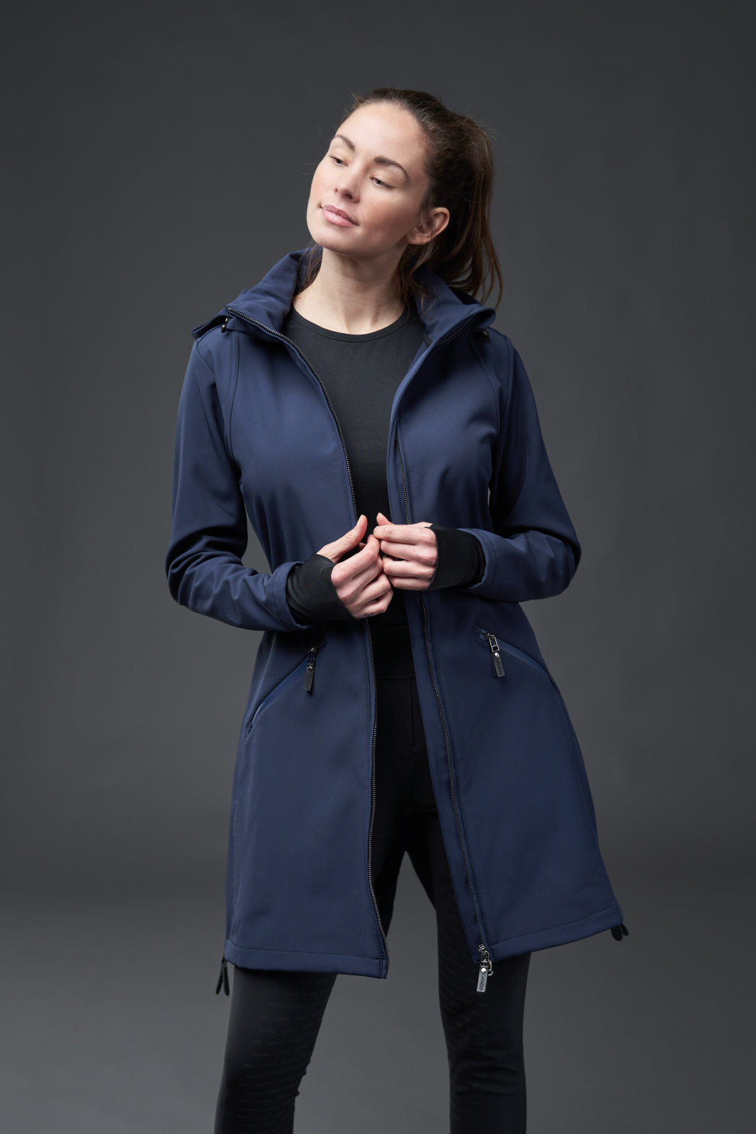 Abby long soft shell riding jacket